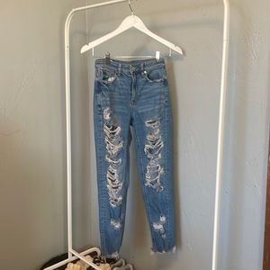 American Eagle ripped mom jeans